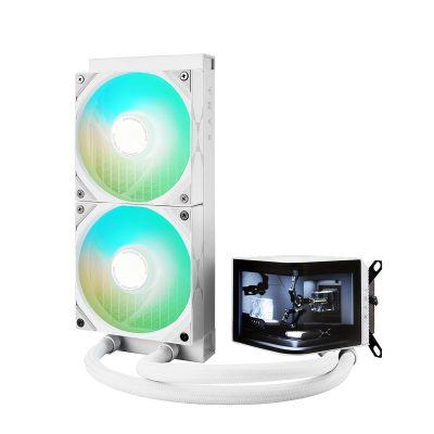 tản nhiệt nước TRYX PANORAMA ARGB 240 White có màn hình 3D L-Shaped