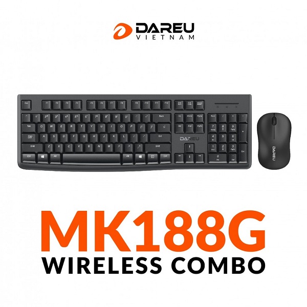 Bộ bàn phím chuột không dây Dareu MK188G Black