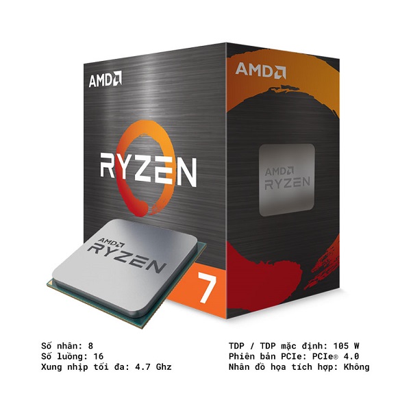 CPU AMD Ryzen 7 5800X BOX HÃNG