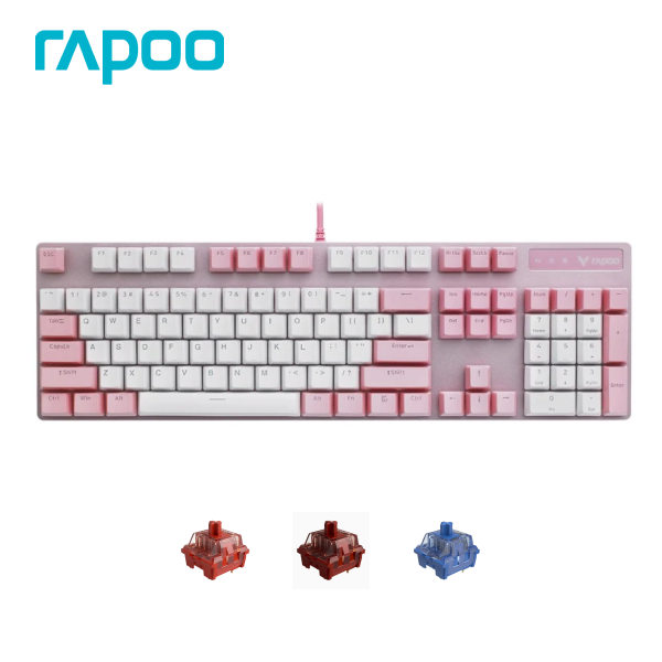 Bàn phím cơ gaming Rapoo V500Pro (Pink White)