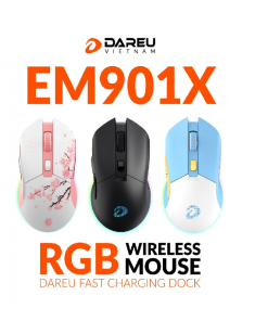 Chuột Gaming DareU EM901X RGB Superlight Wireless Black|Blue White|Pink