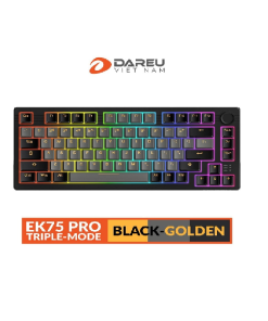 Bàn phím cơ không dây DAREU EK75 PRO - BLACK GOLDEN (Triple Mode, Gasket Mount, RGB)