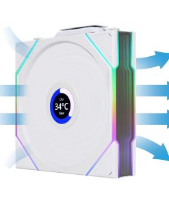 Quạt tản nhiệt PC Leopard Interstellar V4 LCD | 120mm, ARGB, Gió thuận, LCD Trắng/Đen